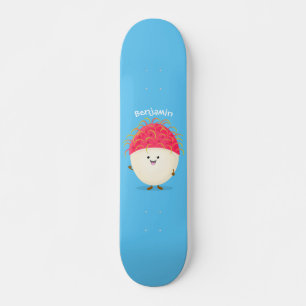 Niedliche Darstellung des Cartoon in Rosa Skateboard