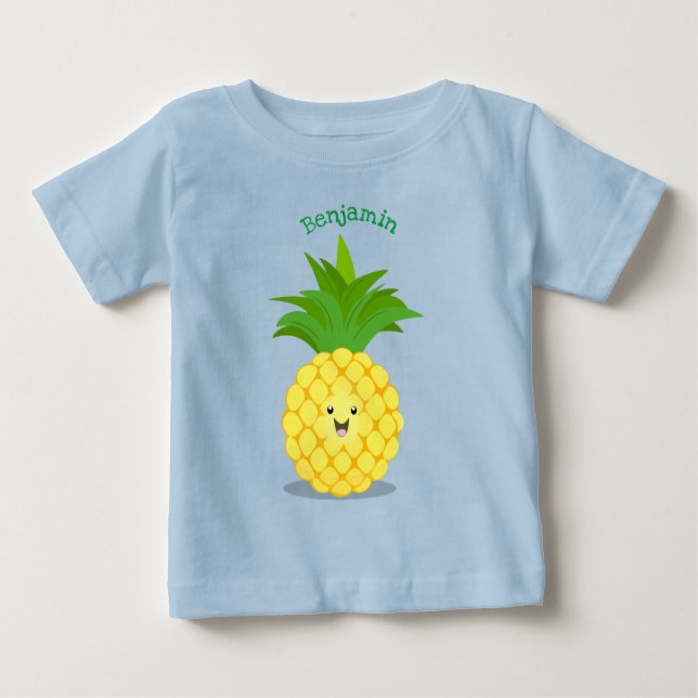 Niedliche Darstellung des Cartoon von Ananas Baby T-shirt (Vorderseite)