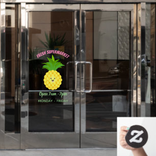 Niedliche Darstellung des Cartoon von Ananas Fensteraufkleber
