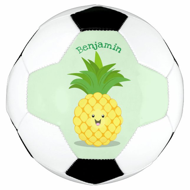 Niedliche Darstellung des Cartoon von Ananas Fußball (Vorderseite)