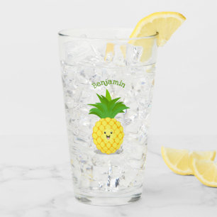 Niedliche Darstellung des Cartoon von Ananas Glas