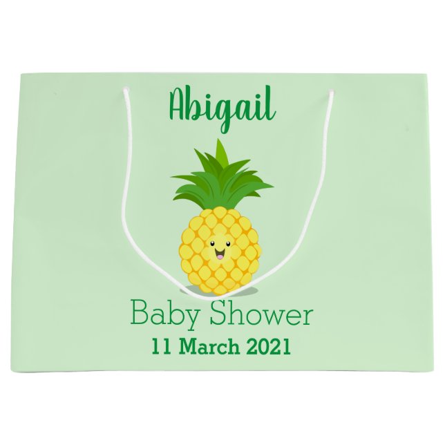 Niedliche Darstellung des Cartoon von Ananas Große Geschenktüte (Vorderseite)