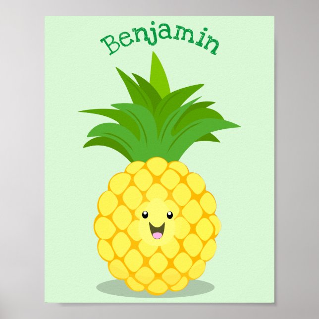 Niedliche Darstellung des Cartoon von Ananas Poster (Vorne)