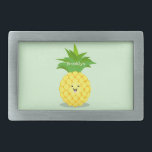 Niedliche Darstellung des Cartoon von Ananas Rechteckige Gürtelschnalle<br><div class="desc">Diese niedliche Ananas wird im Cartoon-Stil gezeichnet.</div>