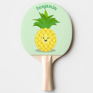 Niedliche Darstellung des Cartoon von Ananas Tischtennis Schläger