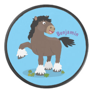 Niedliche Darstellung des Cartoon von Clydesdale Eishockey Puck