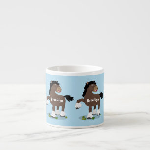 Niedliche Darstellung des Cartoon von Clydesdale Espressotasse