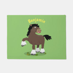 Niedliche Darstellung des Cartoon von Clydesdale Fußmatte