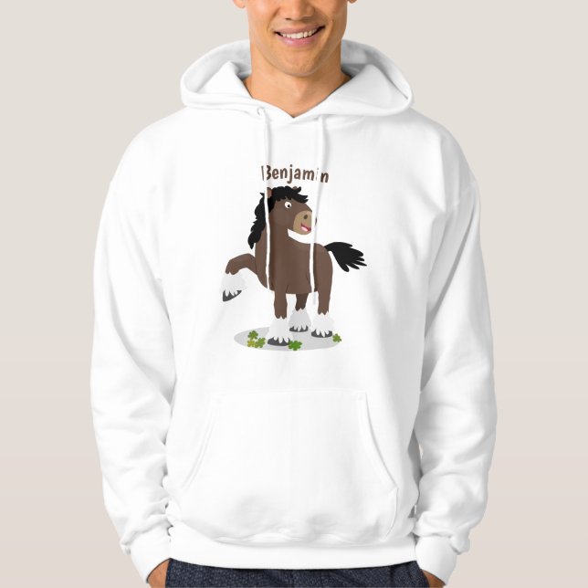 Niedliche Darstellung des Cartoon von Clydesdale Hoodie (Vorderseite)