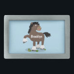 Niedliche Darstellung des Cartoon von Clydesdale Rechteckige Gürtelschnalle<br><div class="desc">Dieses niedliche Clydesdale Pferd wird im Cartoon-Stil gezeichnet. Ideal für den Pferdefreund von Arbeitspferden.</div>