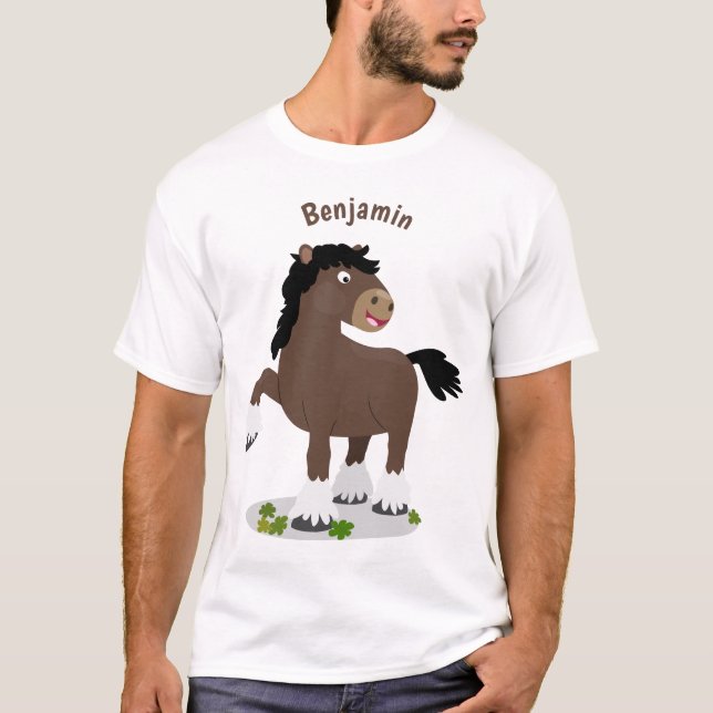 Niedliche Darstellung des Cartoon von Clydesdale T-Shirt (Vorderseite)