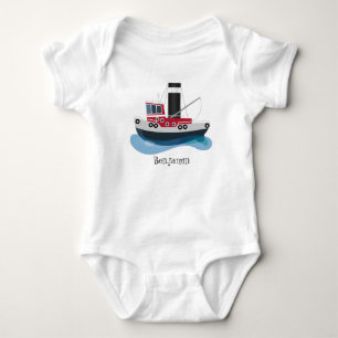 Niedliche Darstellung des Cartoon von Schleppnetze Baby Strampler