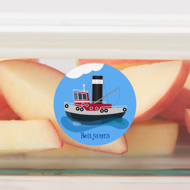 Niedliche Darstellung des Cartoon von Schleppnetze Etiketten (Befestigt)