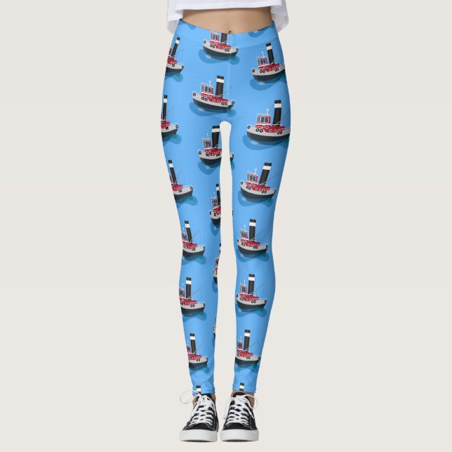 Niedliche Darstellung des Cartoon von Schleppnetze Leggings (Vorderseite)