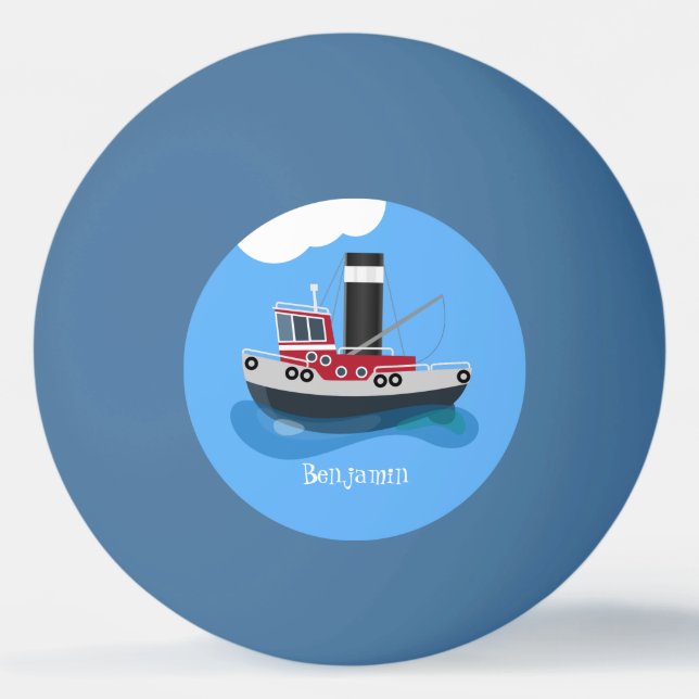 Niedliche Darstellung des Cartoon von Schleppnetze Tischtennisball (Vorderseite)