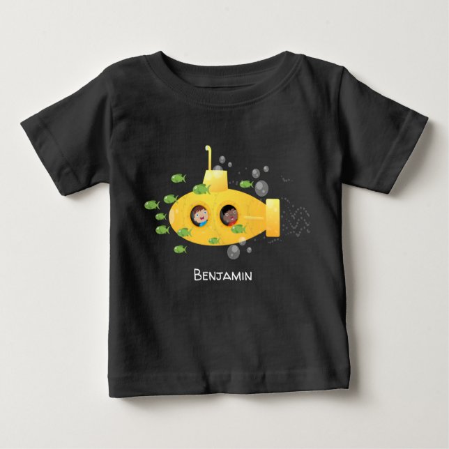 Niedliche Darstellung des Cartoon von Unterseefisc Baby T-shirt (Vorderseite)
