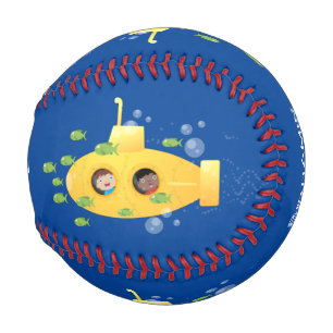 Niedliche Darstellung des Cartoon von Unterseefisc Baseball