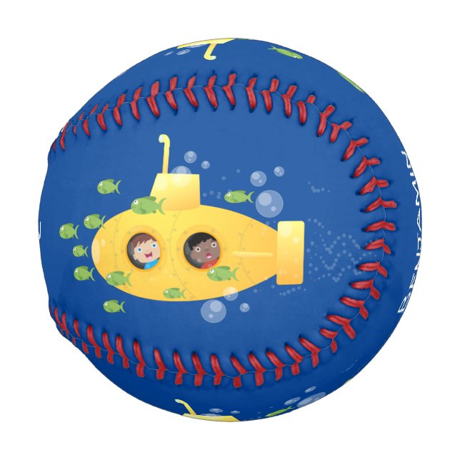 Niedliche Darstellung des Cartoon von Unterseefisc Baseball (Vorne Rechts)