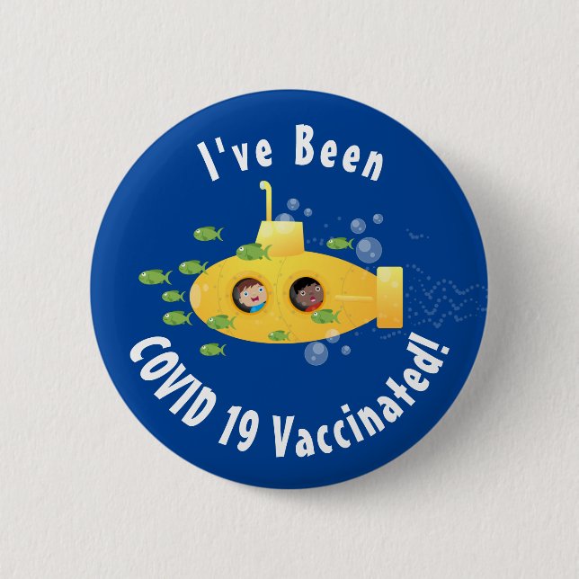 Niedliche Darstellung des Cartoon von Unterseefisc Button (Vorderseite)