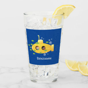 Niedliche Darstellung des Cartoon von Unterseefisc Glas