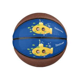 Niedliche Darstellung des Cartoon von Unterseefisc Mini Basketball