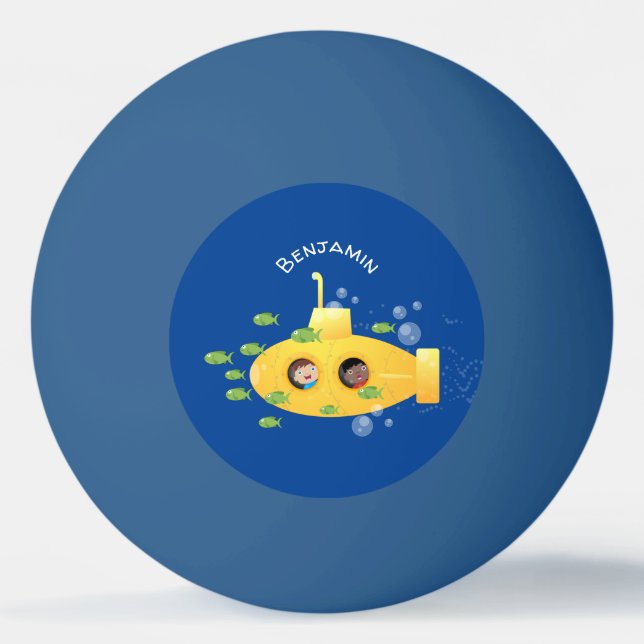 Niedliche Darstellung des Cartoon von Unterseefisc Tischtennisball (Vorderseite)