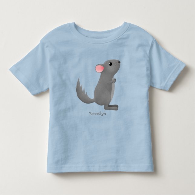 Niedliche Darstellung des Chinchilla-Cartoon Kleinkind T-shirt (Vorderseite)