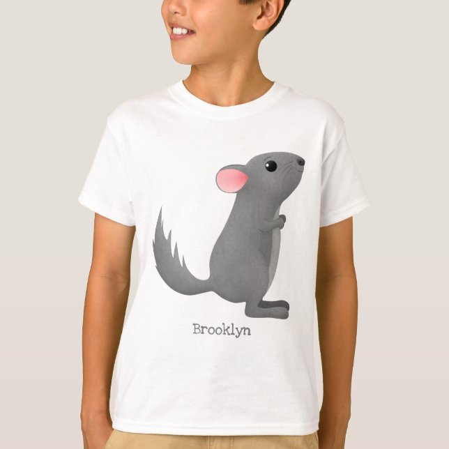 Niedliche Darstellung des Chinchilla-Cartoon T-Shirt (Vorderseite)