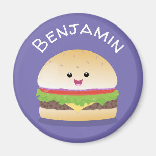 Niedliche Darstellung des Hamburger Cartoon Magnet