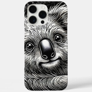 Niedliche Darstellung des Koala-Bären im Lederhint iPhone 16 Pro Max Hülle