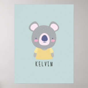 Niedliche Darstellung des Koala-Bären - individuel Poster