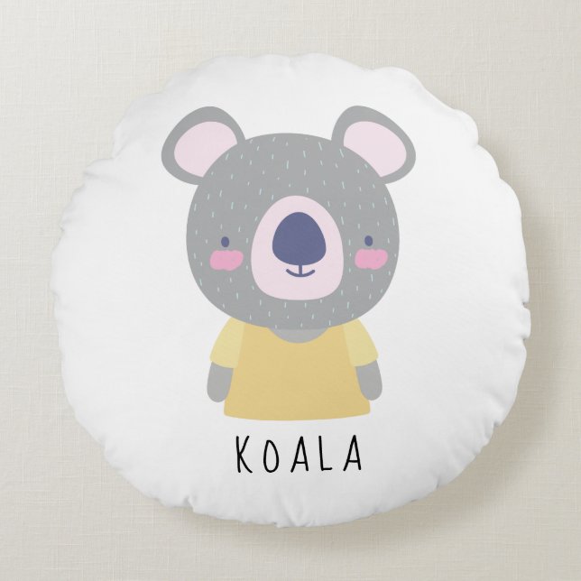 Niedliche Darstellung des Koala-Bären - individuel Rundes Kissen (Vorderseite)
