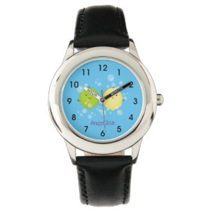 Niedliche Darstellung des Limonen Cartoon Armbanduhr