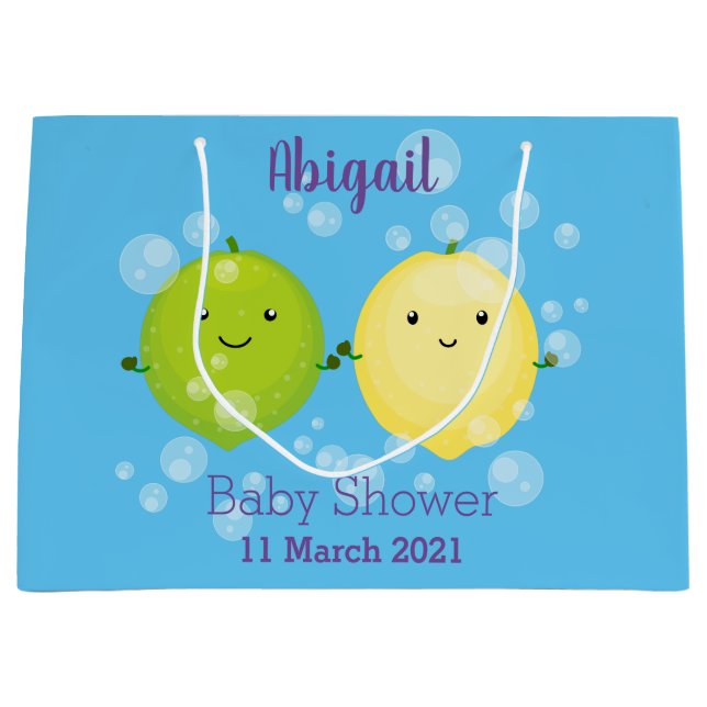 Niedliche Darstellung des Limonen Cartoon Große Geschenktüte (Vorderseite)