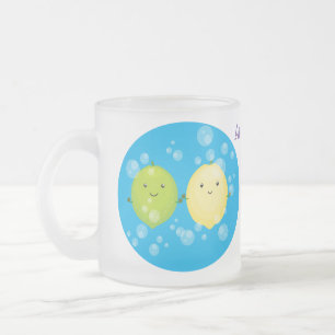 Niedliche Darstellung des Limonen Cartoon Mattglastasse