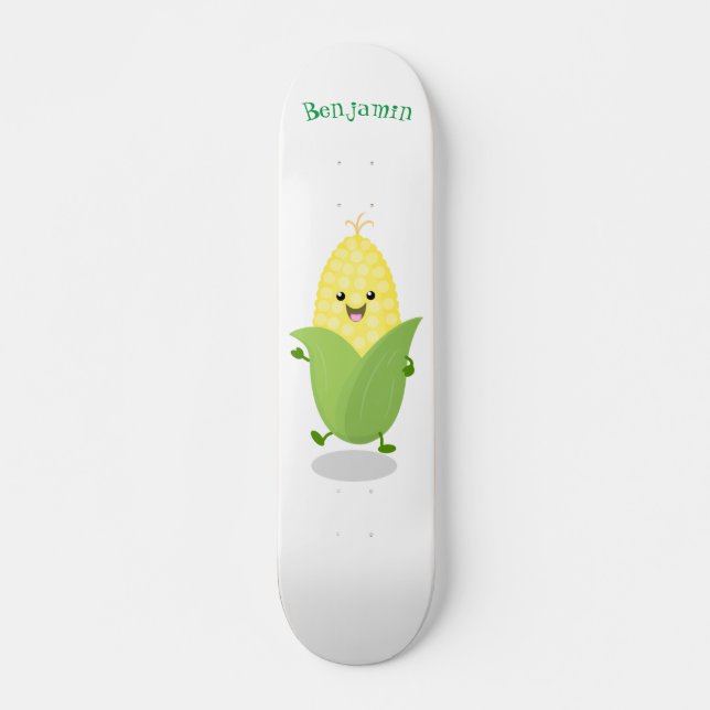 Niedliche Darstellung des Mais-Cartoon Skateboard (Vorne)