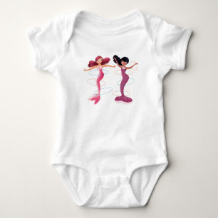 Niedliche Darstellung des Meerjungtags am Strand Baby Strampler