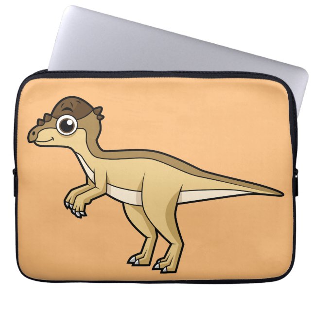 Niedliche Darstellung eines Pachycephalosaurus-Din Laptopschutzhülle (Vorderseite)