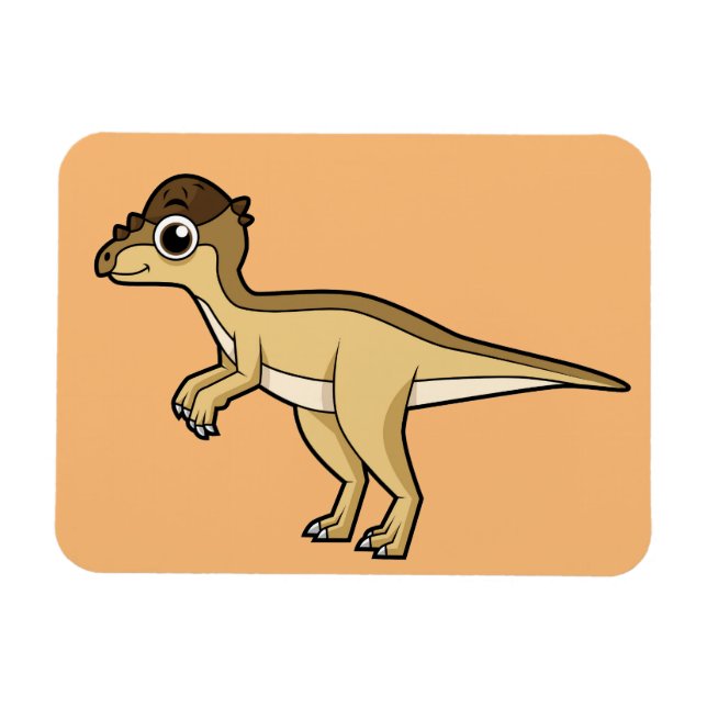 Niedliche Darstellung eines Pachycephalosaurus-Din Magnet (Horizontal)
