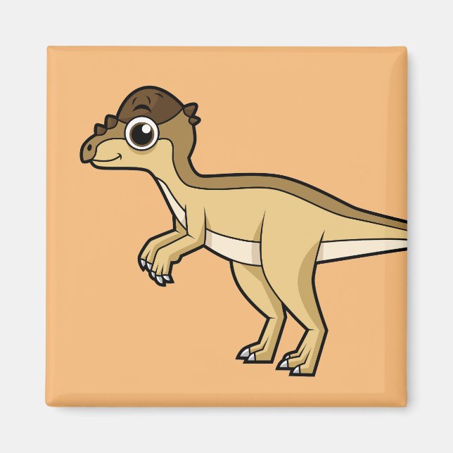 Niedliche Darstellung eines Pachycephalosaurus-Din Magnet (Vorne)