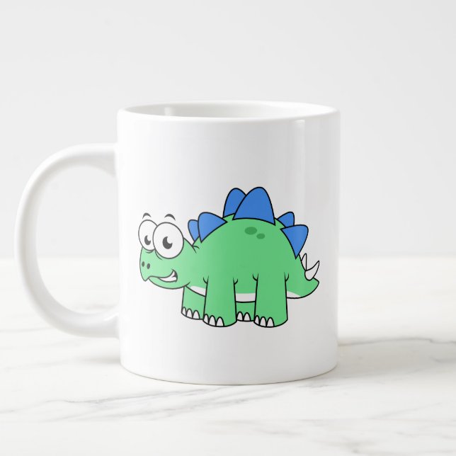 Niedliche Darstellung eines Stegosaurus. 2 Jumbo-Tasse (Links)