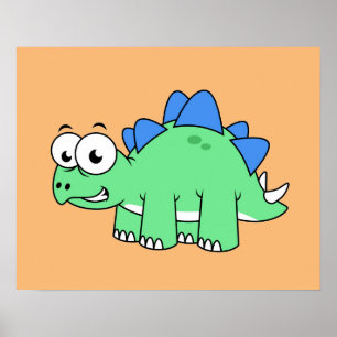 Niedliche Darstellung eines Stegosaurus. 2 Poster