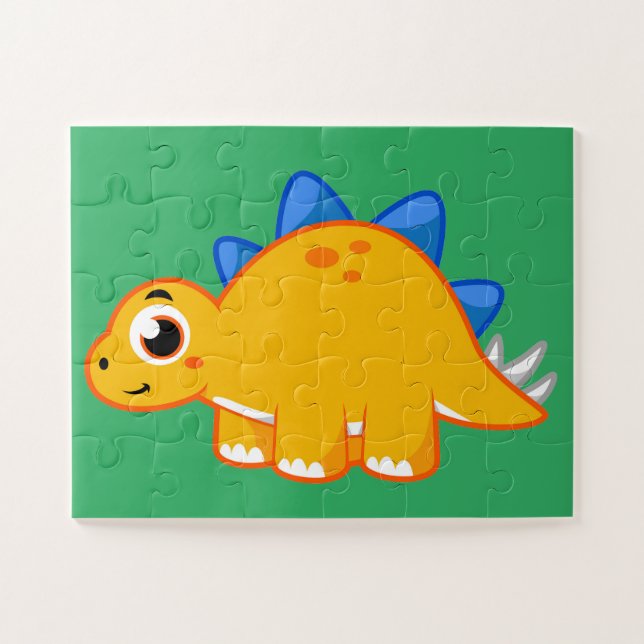 Niedliche Darstellung eines Stegosaurus. Puzzle (Horizontal)