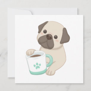 Niedliche Darstellung von Hunden und Tasse Feiertagskarte
