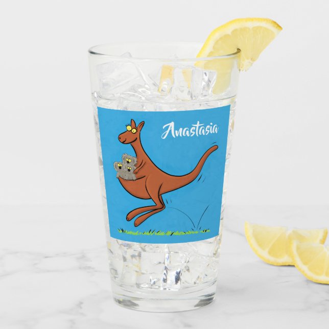 Niedliche Darstellung von Känguru und Koalas-Carto Glas (Rückseite Ice)