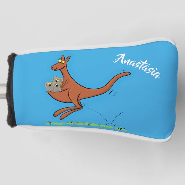 Niedliche Darstellung von Känguru und Koalas-Carto Golf Headcover (Vorderseite)
