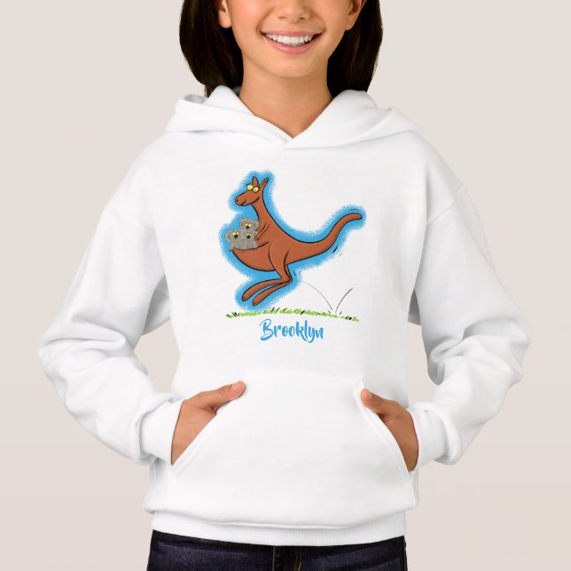 Niedliche Darstellung von Känguru und Koalas-Carto Hoodie (Vorderseite)
