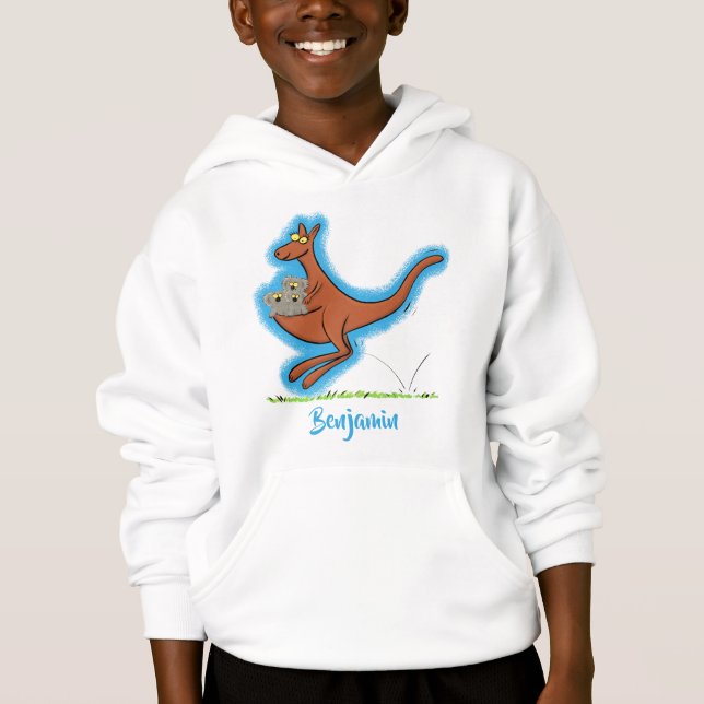 Niedliche Darstellung von Känguru und Koalas-Carto Hoodie (Vorderseite)