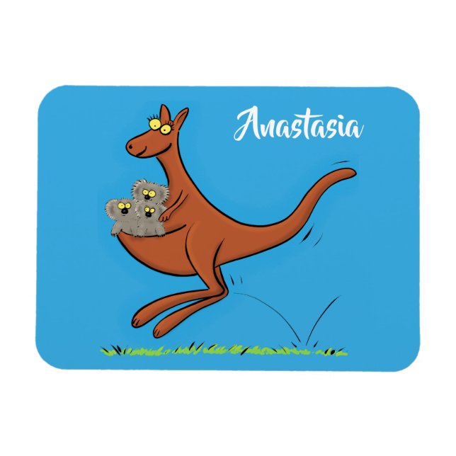 Niedliche Darstellung von Känguru und Koalas-Carto Magnet (Horizontal)