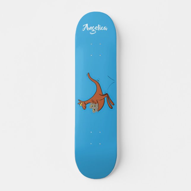 Niedliche Darstellung von Känguru und Koalas-Carto Skateboard (Vorne)